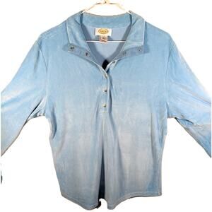 Vintage Talbots Light Blue Velour Pullover Top